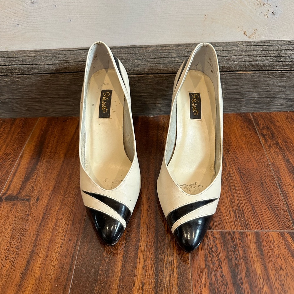 9 West | Vintage Black & White Stiletto Heels
